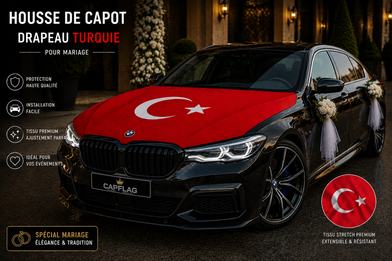 Pack Total Look Turquie : drapeau de capot et housses de rétroviseurs — CapFlag